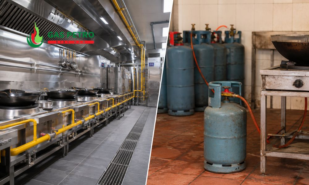 Nhà hàng nên dùng hệ thống gas hay bình gas rời để tối ưu chi phí vận hành khu bếp