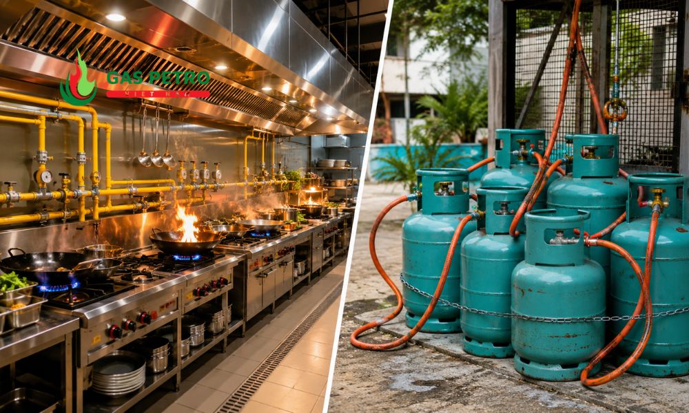 Nhà hàng nên dùng hệ thống gas hay bình gas rời để đảm bảo nguồn nhiên liệu ổn định