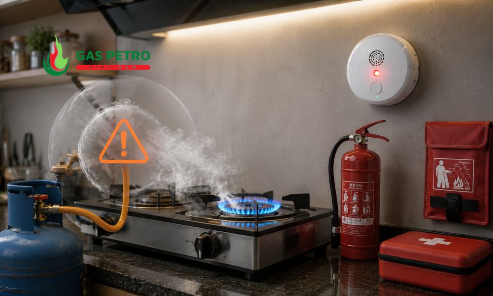 Van bình gas được kiểm tra định kỳ để phòng ngừa rò rỉ