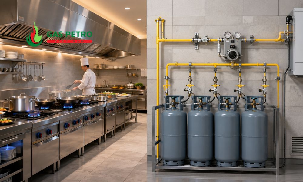 Ưu điểm hệ thống gas trung tâm nhà hàng giúp tăng hiệu suất nấu nướng vào giờ cao điểm
