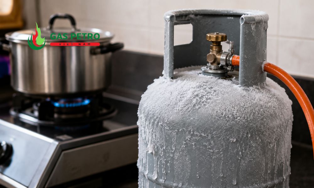 Cách xử lý khi bình gas bị đóng tuyết